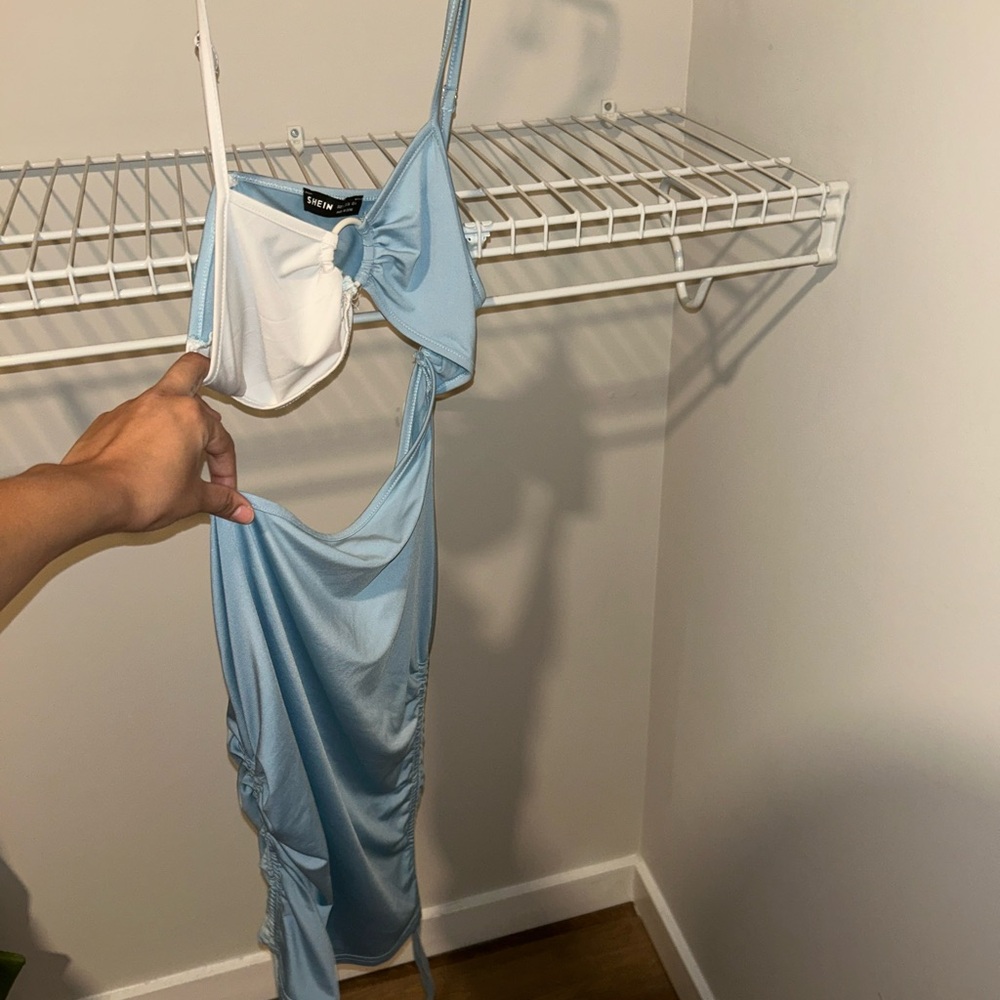 Two-Tone Blue and White Dress